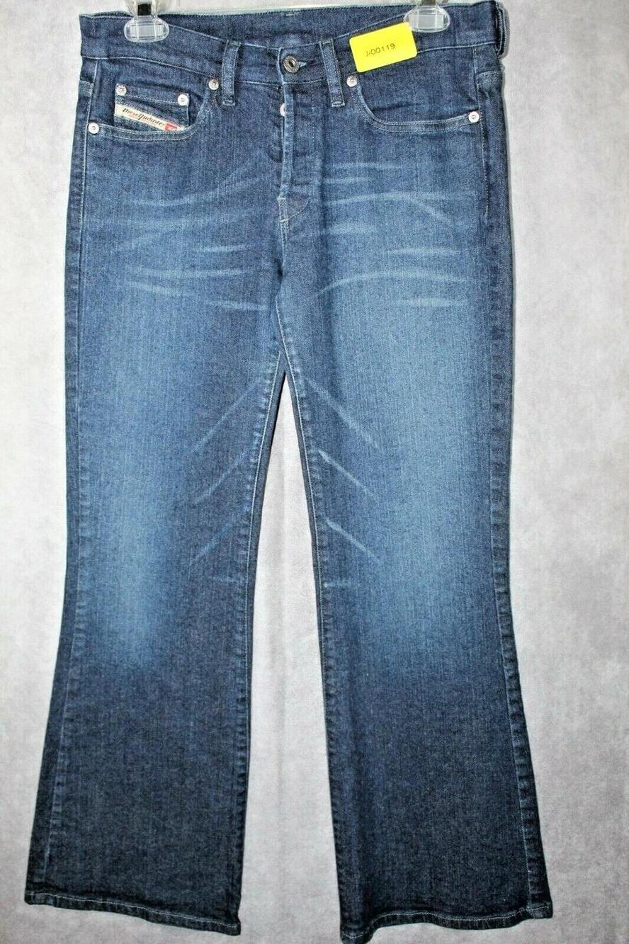 Diesel Jeans Womens 29 Blue Medium Wash Bootcut Button Fly Made Italy Denim